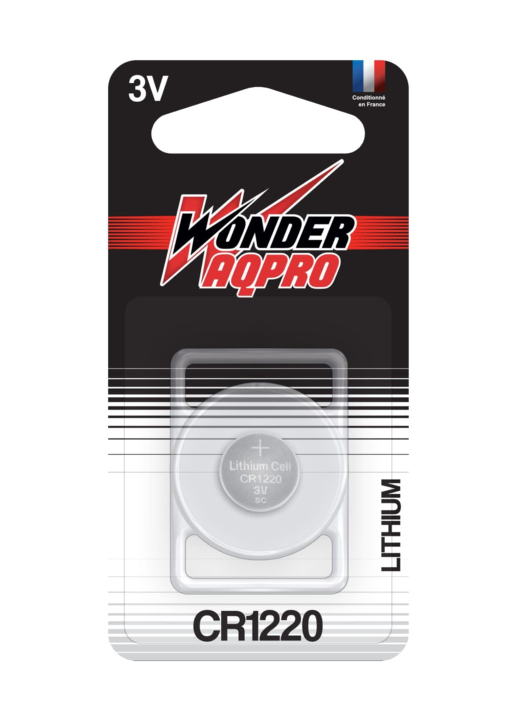 Pile Bouton Lithium CR1220 3V Wonder