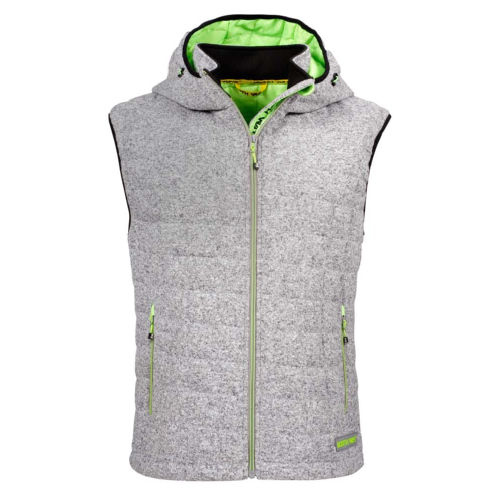 Gilet Teddy M gris chine/vert fluo 