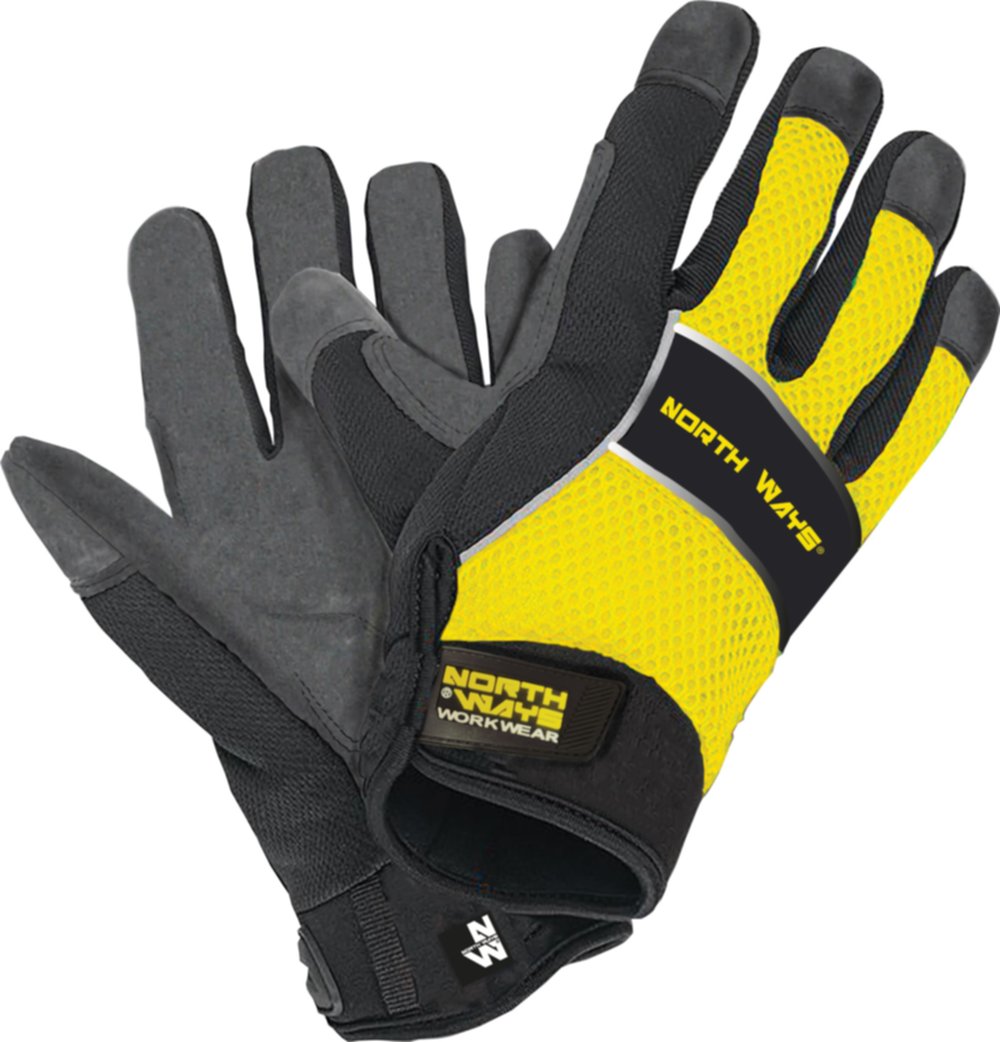 Gants de travail David T.10 noir/ jaune fluo - NORTH WAYS