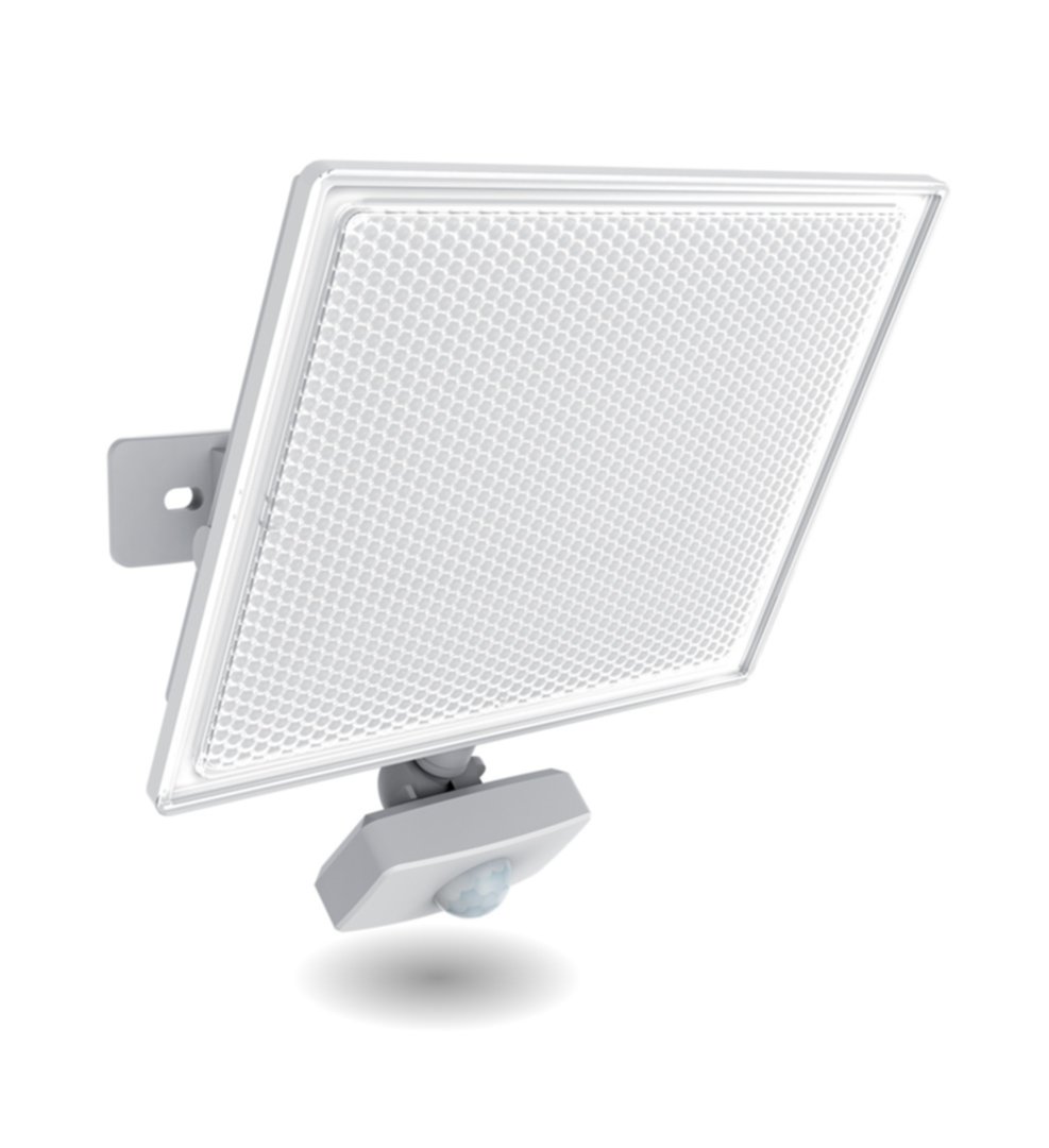 Projecteur mural blanc led IP65 détecteur mouvement 4200Lm 50W 6500K - XANLITE