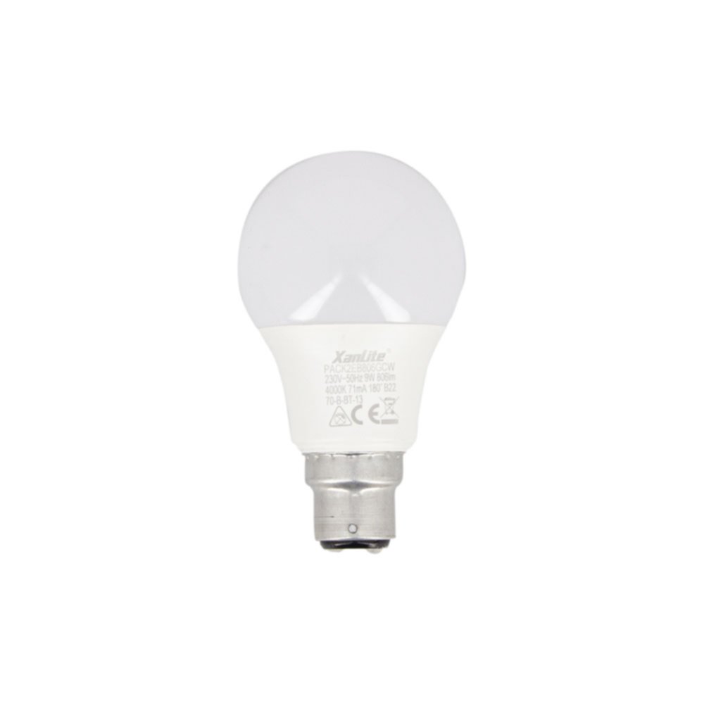 2 ampoules SMD led A60 opaque B22 806lm 60W 4000K blanc neutre