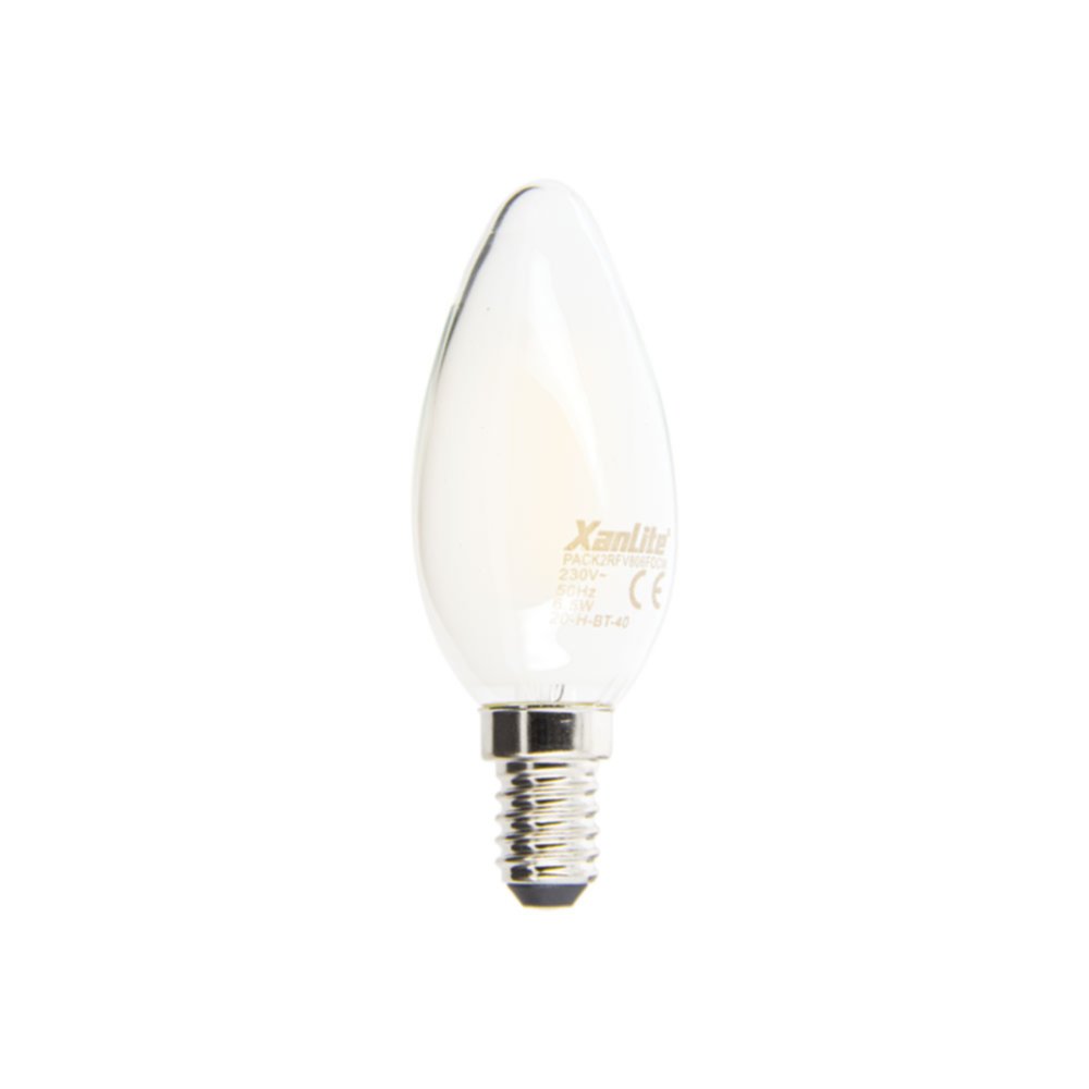 2 ampoules filament led opaque E14 806lm 60W blanc neutre - XANLITE