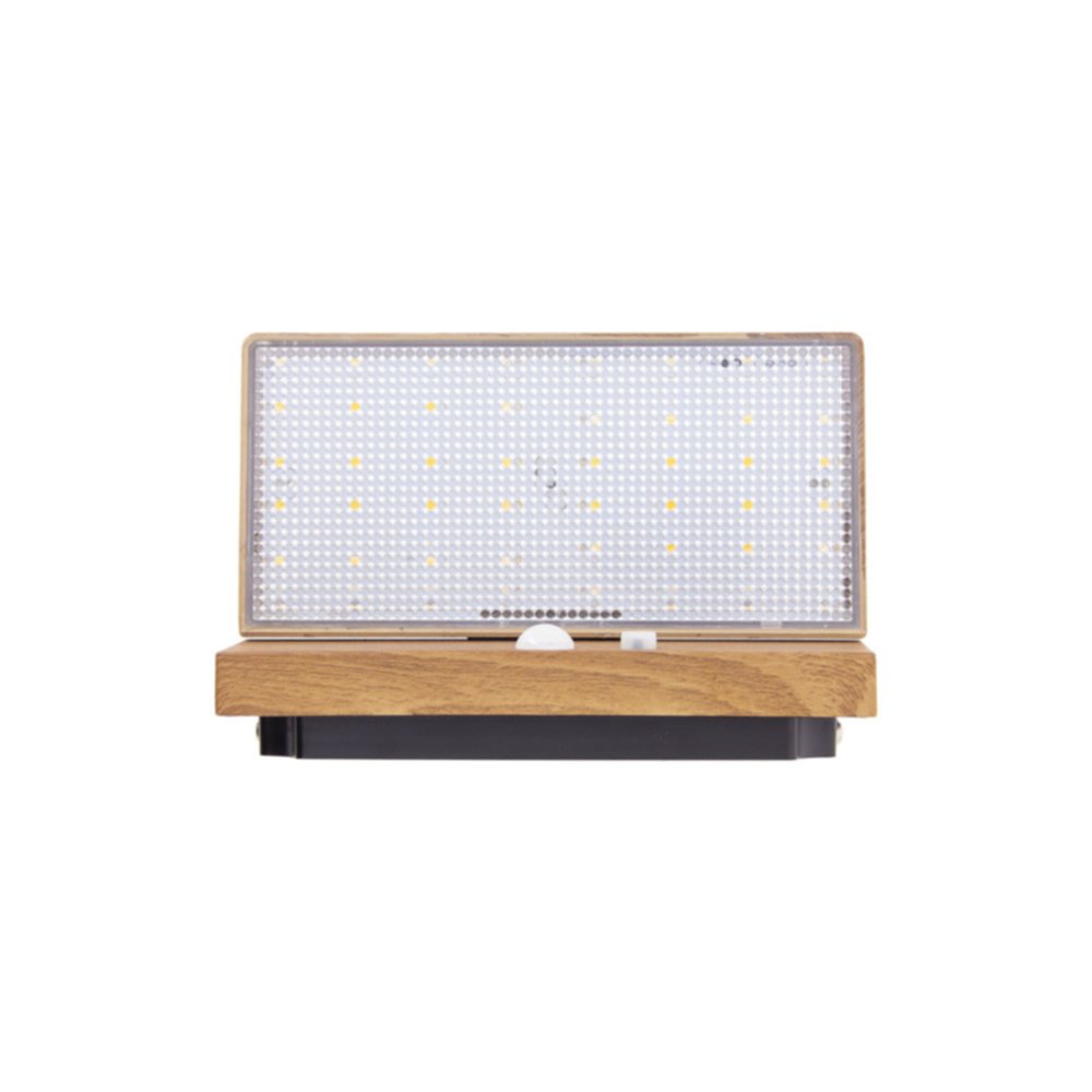 Applique solaire murale LED + détecteur mouvement + 3 modes d'éclairage IP44 effet bois