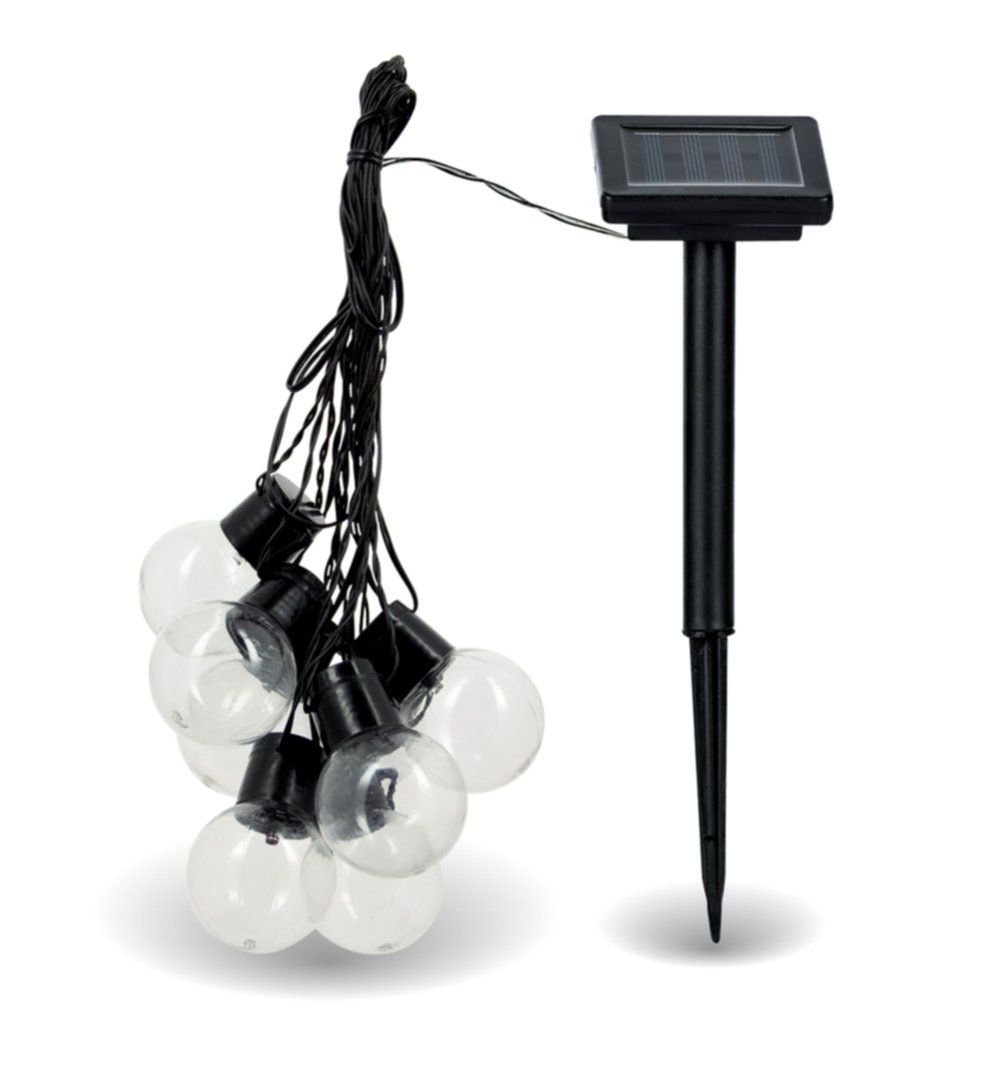 Guirlande solaire Ginguette 8 boules led blanc 5 m IP44 - XANLITE