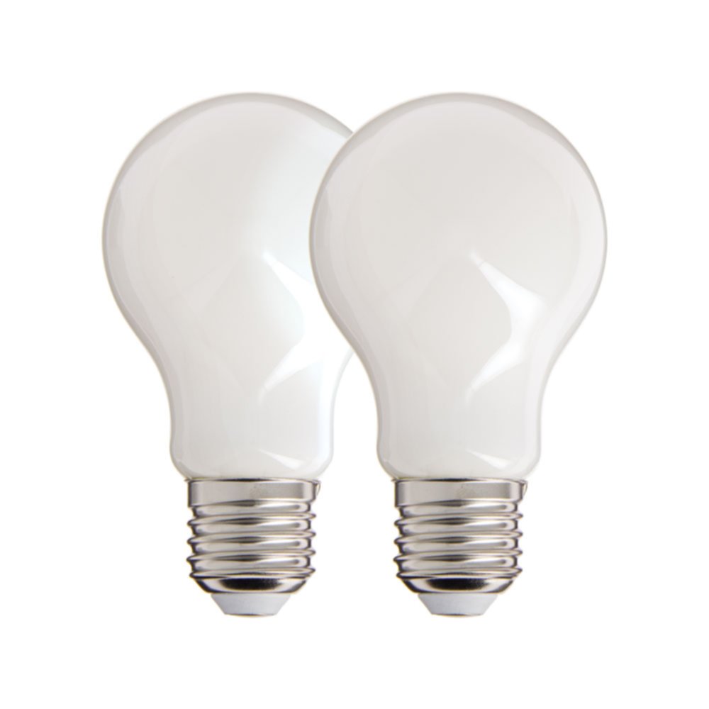 2 ampoules Filament LED A60 Opaque E27 806Lm 60W 4000K Blanc Neutre