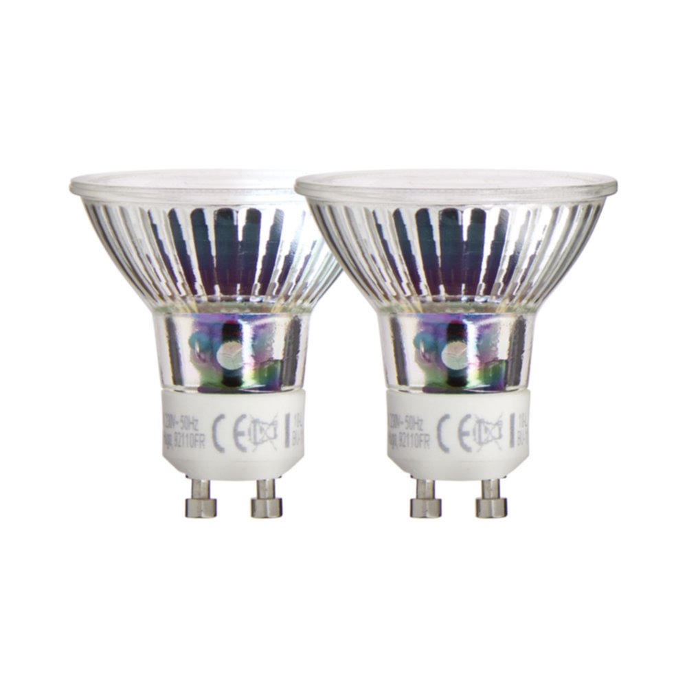 2 ampoules SMD LED culot GU10 520Lm 50W 2700K Blanc chaud