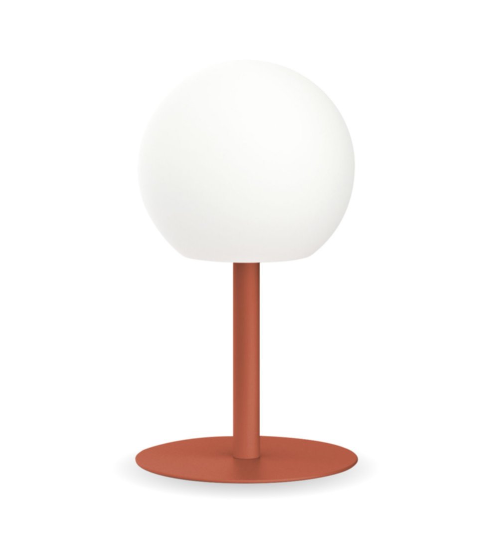 Lampe led à poser rechargeable boule métal terracotta IP44 400 LM - XANLITE