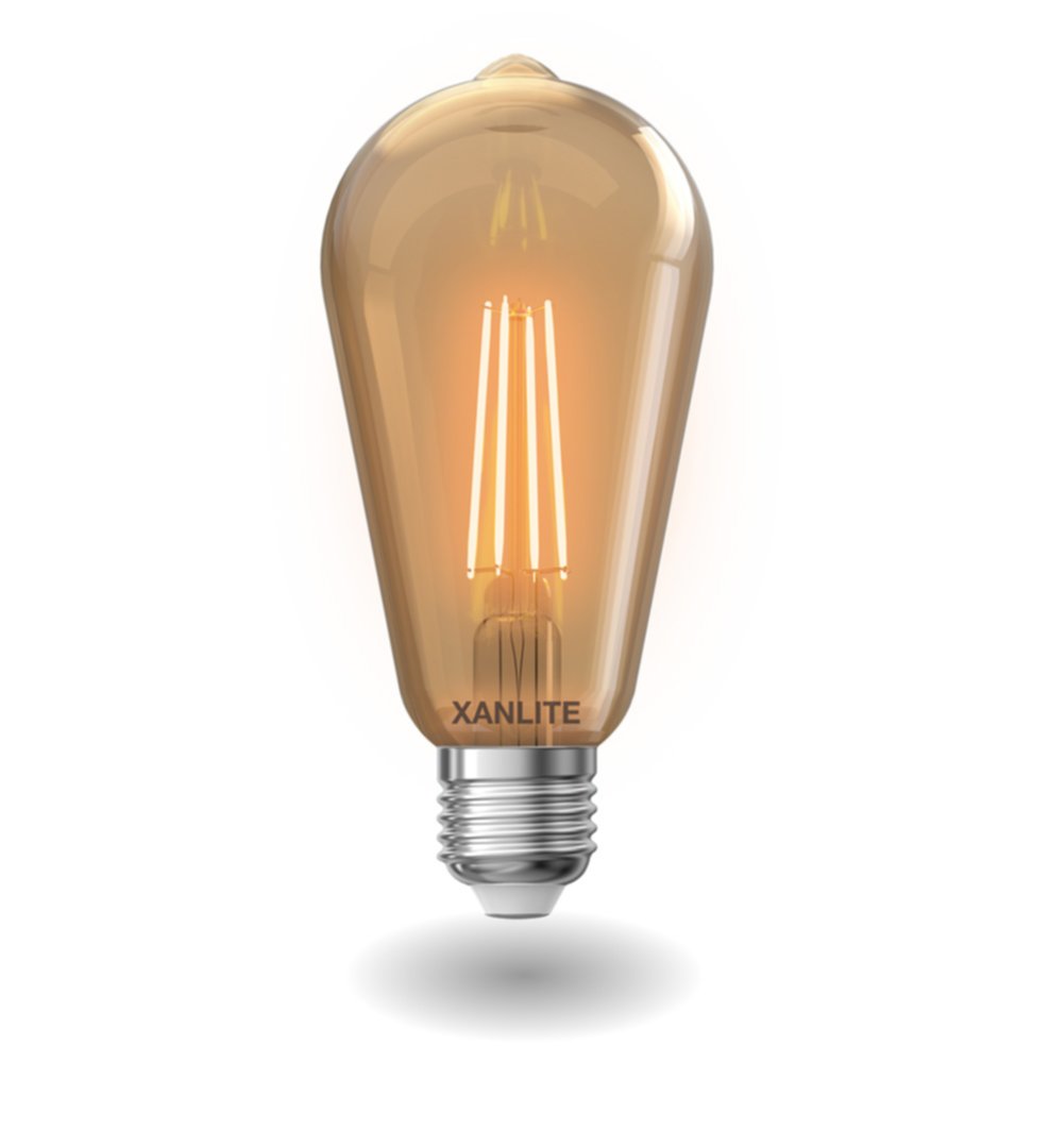 2+1 ampoules filament led ST64 ambrée E27 400Lm 4W 1800K - XANLITE