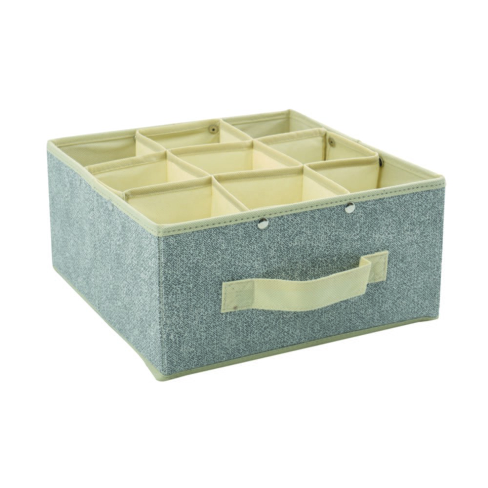 Rangement tiroir 9 compartiments microaérée 26 x 26 x 13 cm gris - MSV