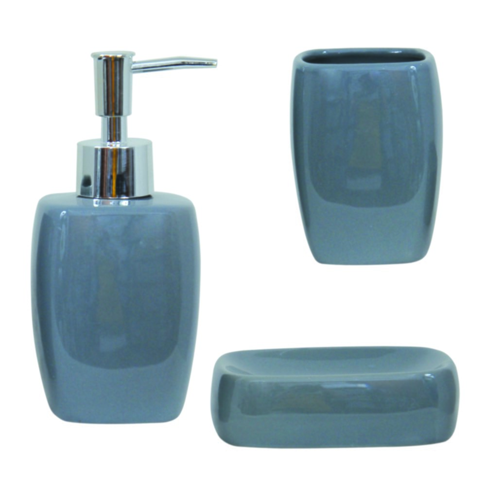 Set 3 accessoires SDB Céramique CLASSIC Gris