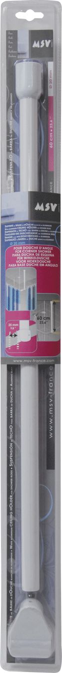 Suspente barre de douche 60 cm blanc - MSV