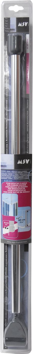 Suspente barre de douche 60 cm chrome - MSV