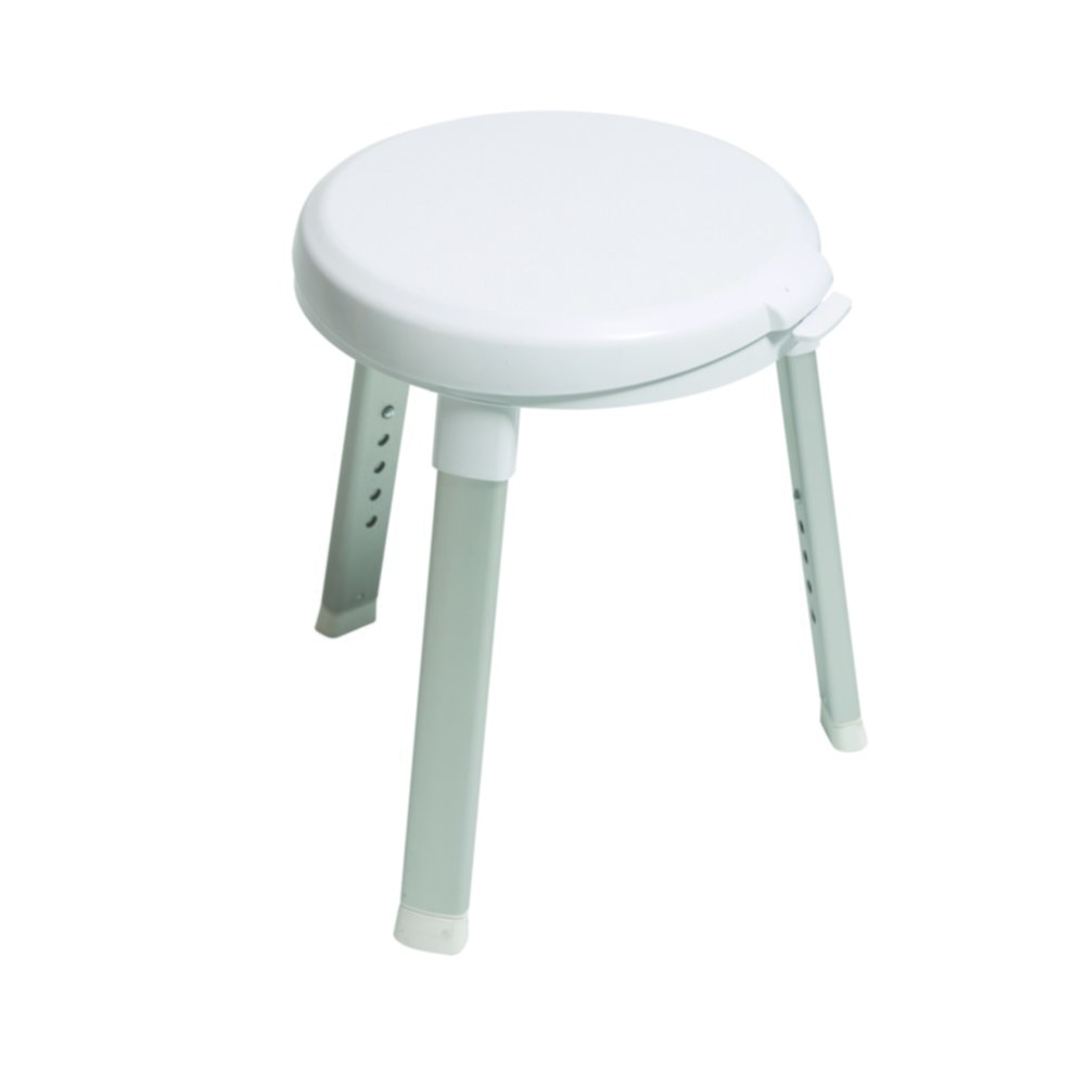 Tabouret de douche pivotante Alu & PP Blanc