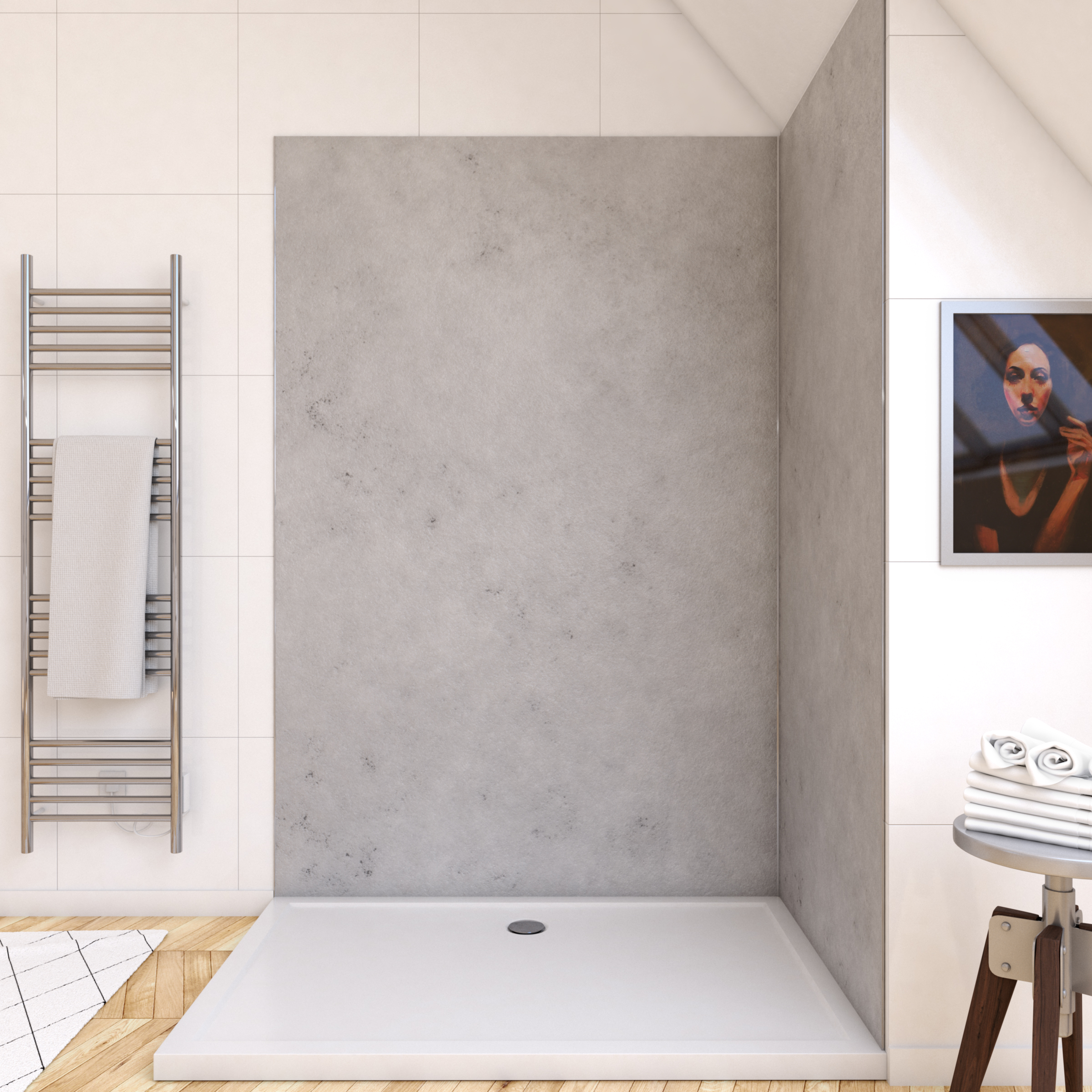 Panneau mural de douche HOMESTONE 120 x 210 cm - ciment - AURLANE 