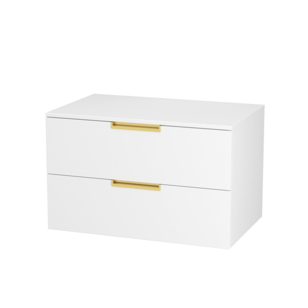 Meuble salle de bain sans vasque Lofty Gold 80 blanc