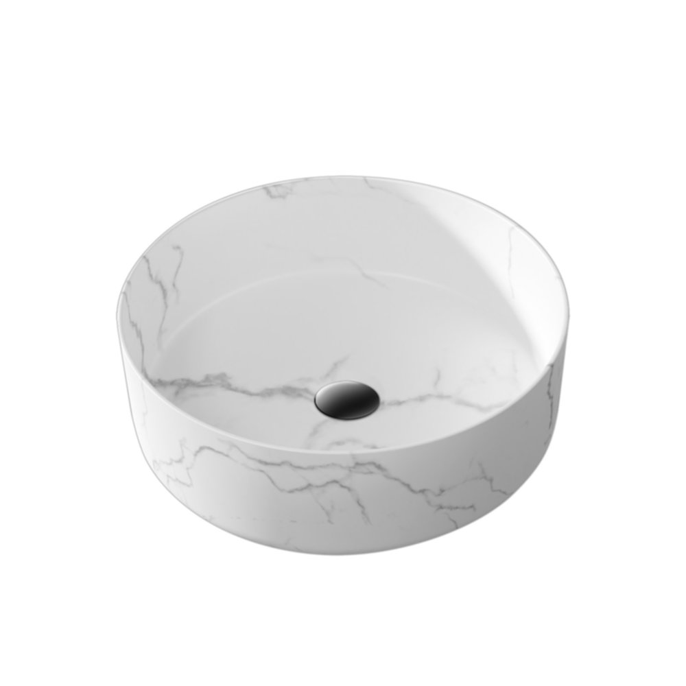 Vasque à poser céramique effet marbre Ø36xH.13cm