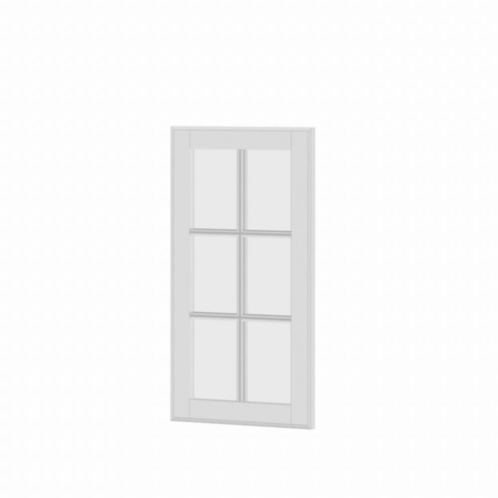 Façade meuble cuisine Liath MDF PVC blanc 71x39,7x1,8cm + vitre