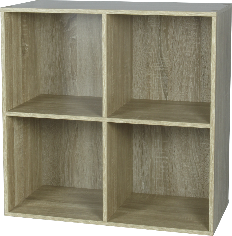 Étagère modulaire Cubbox 4 cases 12mm 61,5x61,5x29,5cm chêne - DECO SYSTEM