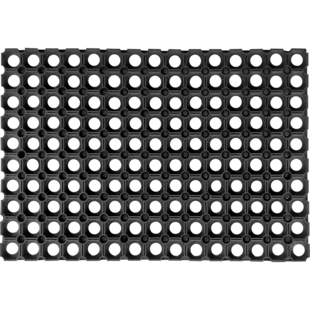 Tapis caillebotis 40 x 60 cm caoutchouc noir - LUANCE