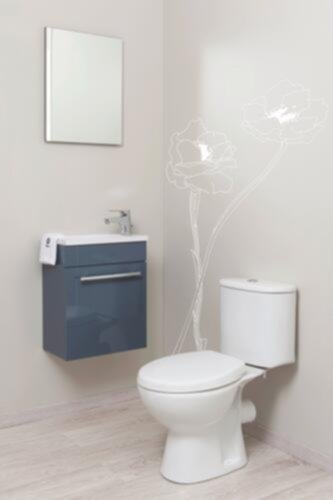 Lave-mains Nino avec Miroir 44cm Gris Laqué Livré en Kit