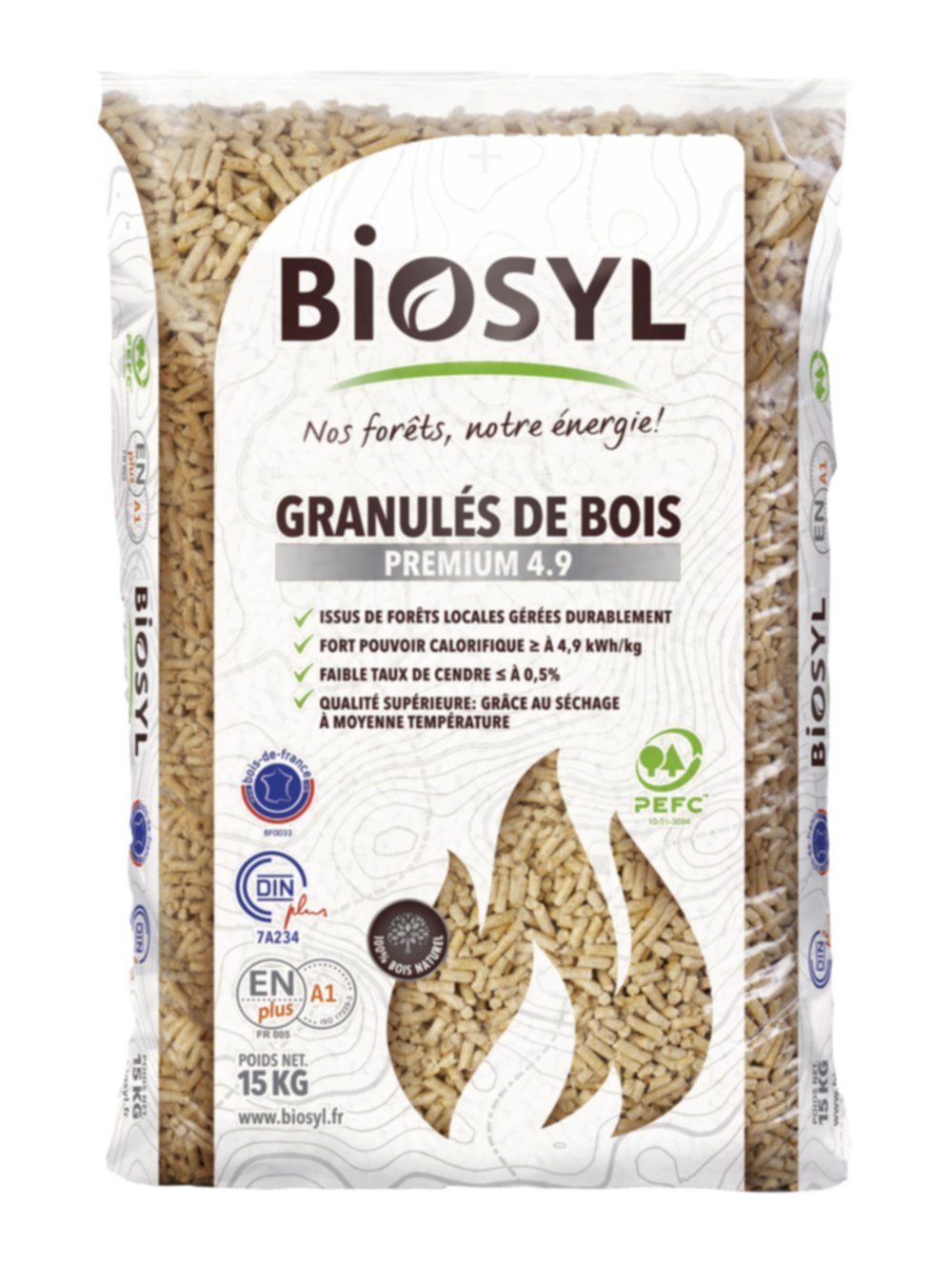 Pellets de bois 100% naturel 15kg - BIOSYL