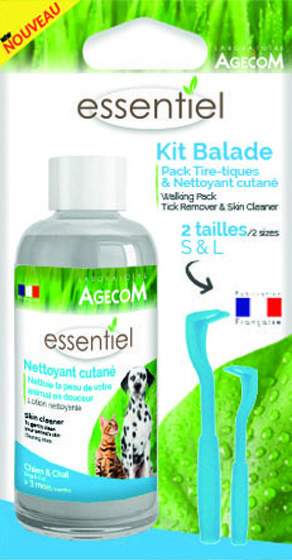 Kit balade tire-tique et nettoyant cutané