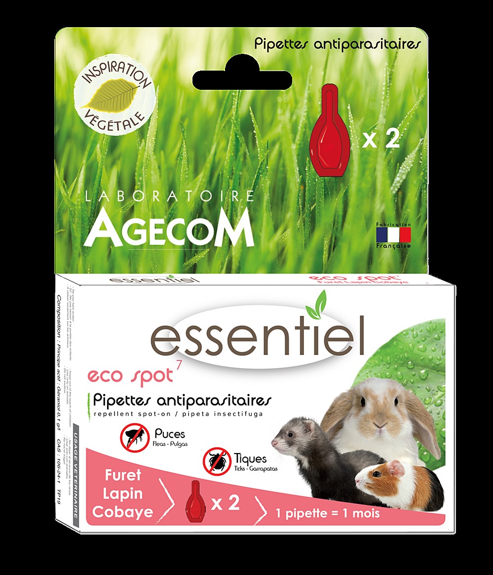 Pipettes antiparasitaire n°7 furet - lapin 2x0,6ml