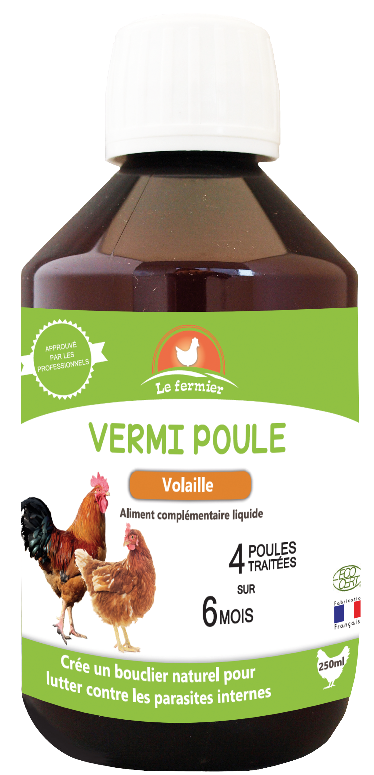 Aliment complémentaire vermi poule 250ml