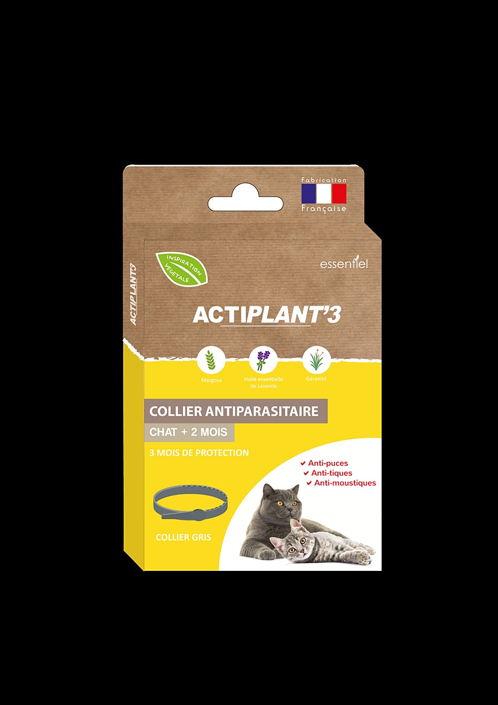 Actiplant'3 collier chat gris