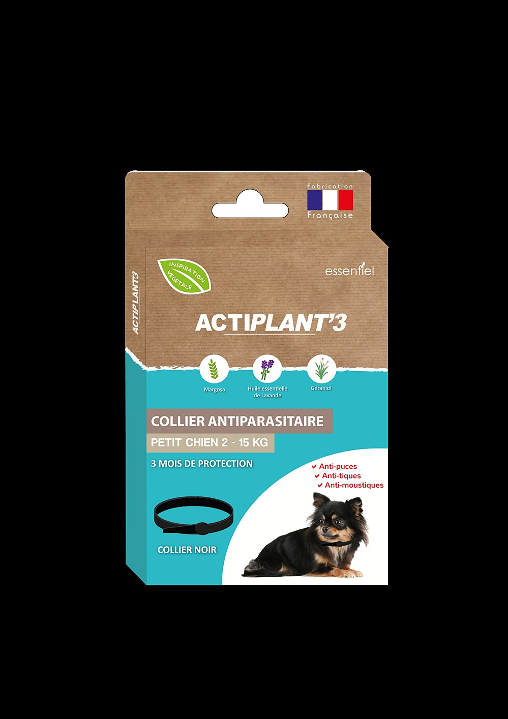 Actiplant'3 collier petit chien noir