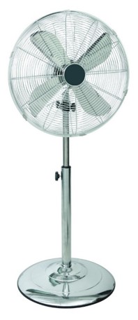 Ventilateur sur pied métal chromé Ø40cm 3 vitesses 50W