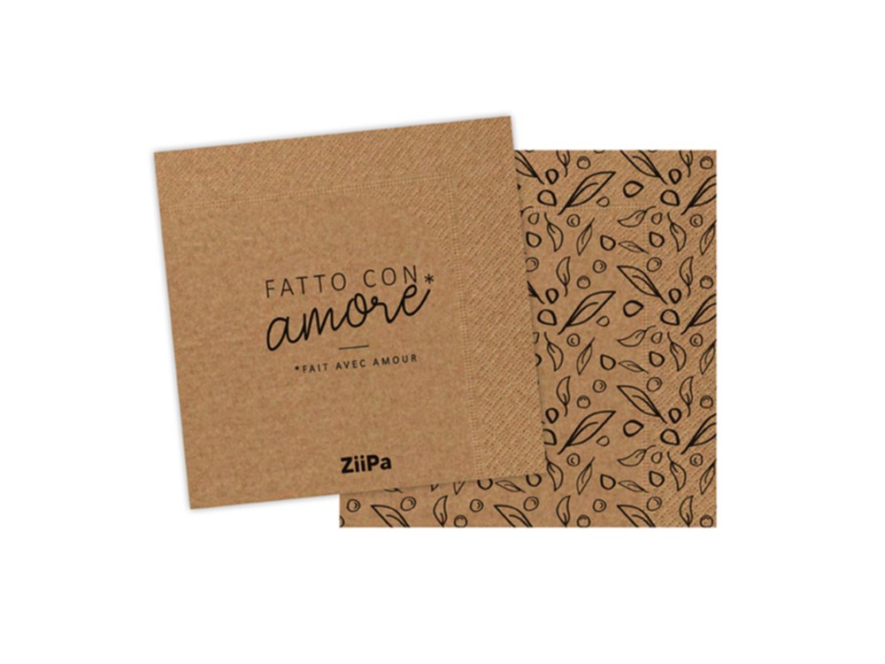 Serviettes kraft Fatto con amore 