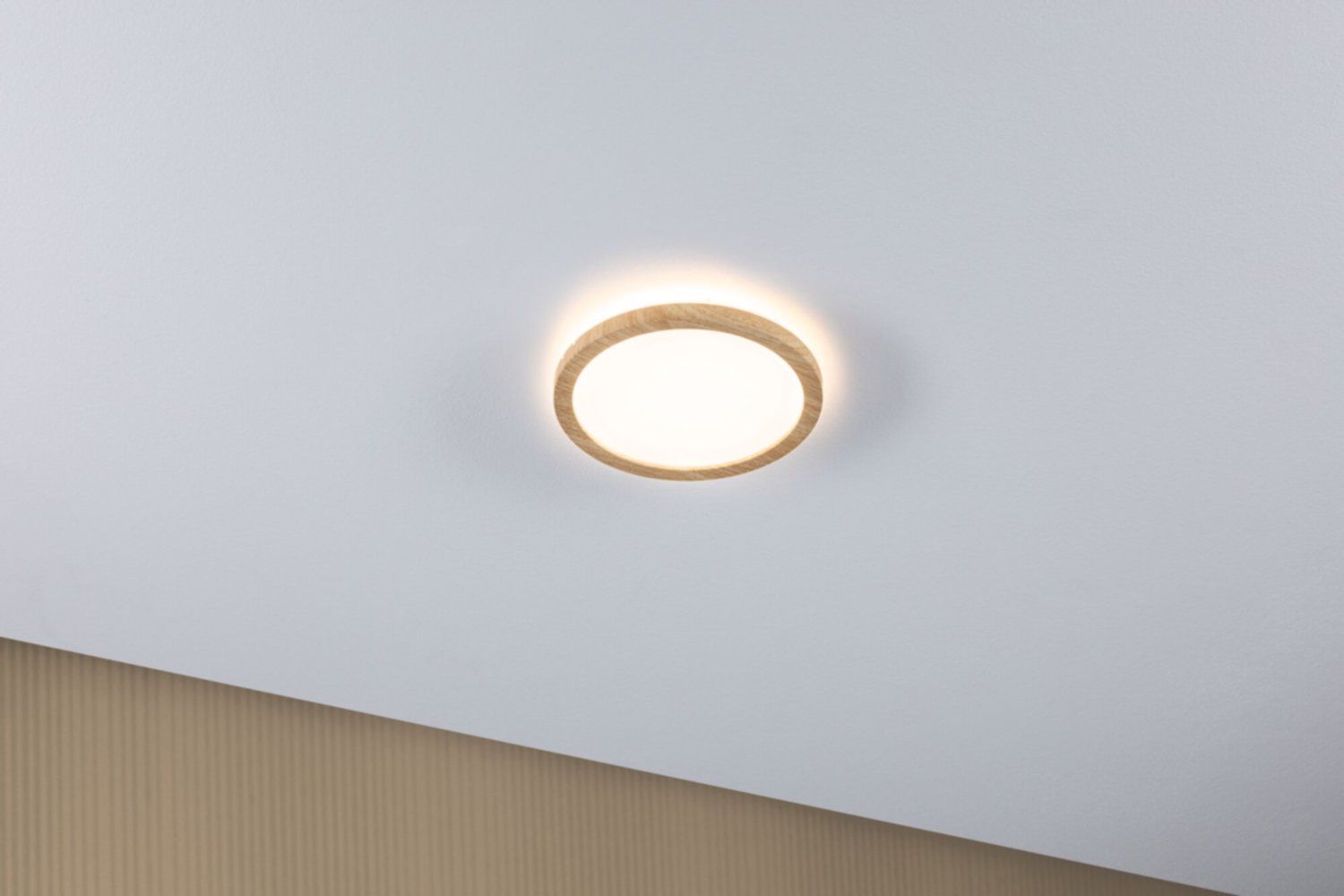 Plafonnier LED Ø19cm 11,2W 1340lm 3000K effet bois 230V Atria Shine Wood - PAULMANN