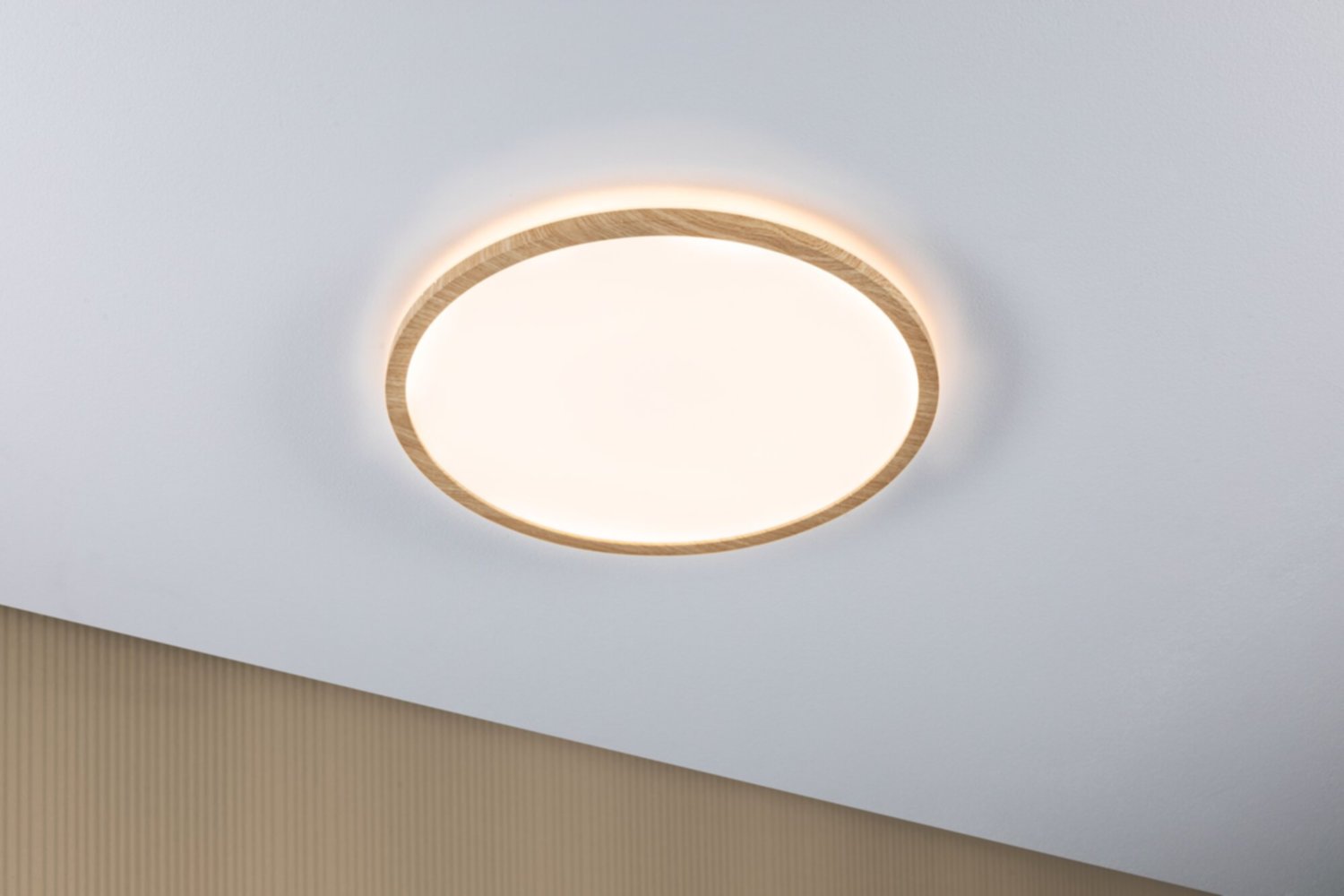 Plafonnier LED Ø42cm 22W 2800lm 3000K effet bois 230V Atria Shine Wood - PAULMANN