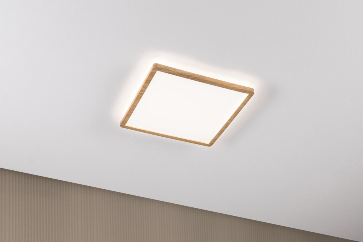 Plafonnier LED 29,3x29,3cm 22W 2000lm 4000K effet bois 230V Atria Shine Wood - PAULMANN