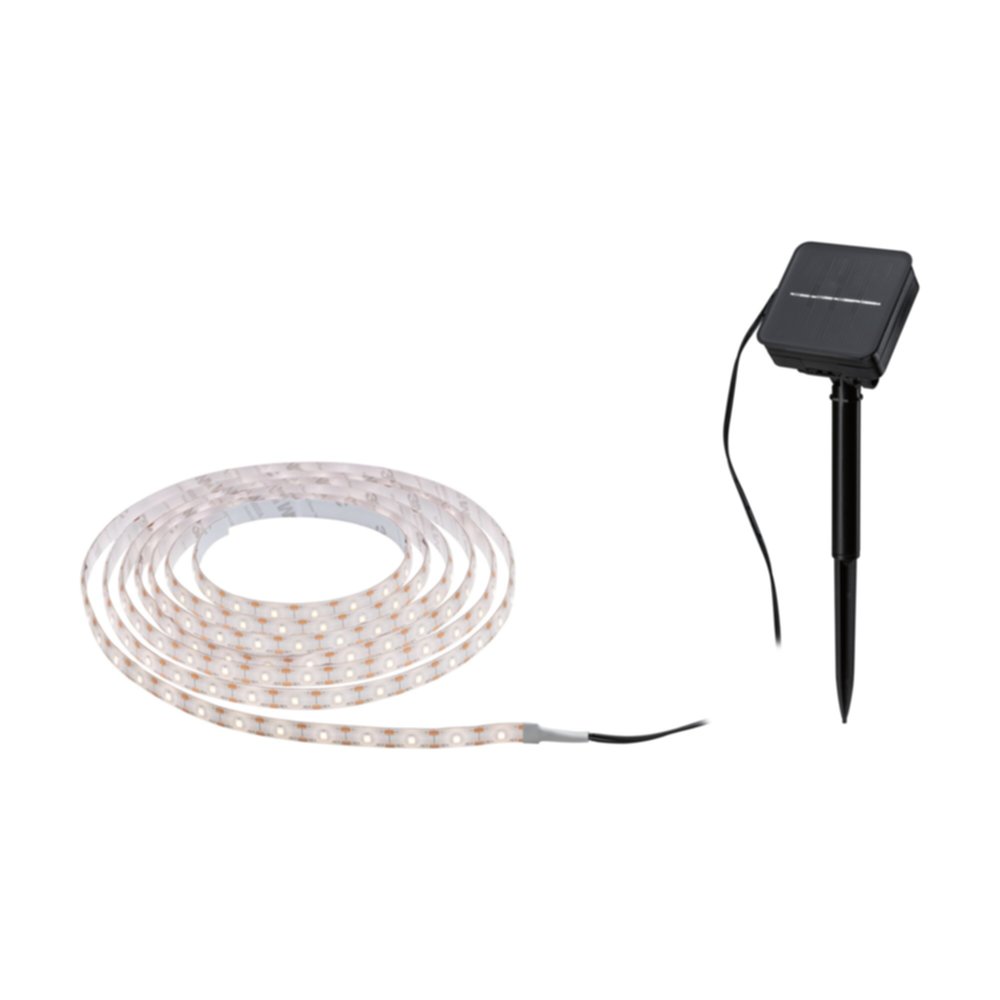 Strip LED solaire 3m blanc chaud + détecteur crépusculaire 0,3W 1,2V noir