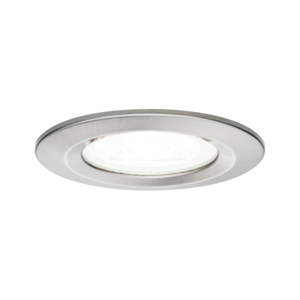 Spot LED encastré Nova IP44 6,5W 4000K 230V GU10 Acier brossé/Alu zinc