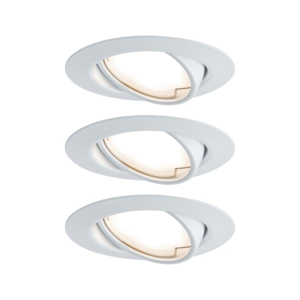 3 Spots LED encastrés orientables Coin 5W 230V 51mm Blanc/Métal