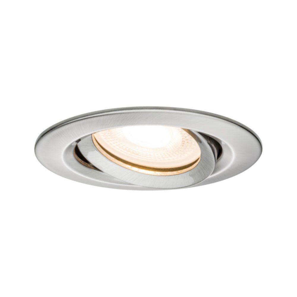 Spot encastré rond orientable Nova LED GU5.3/10 35W acier brossé