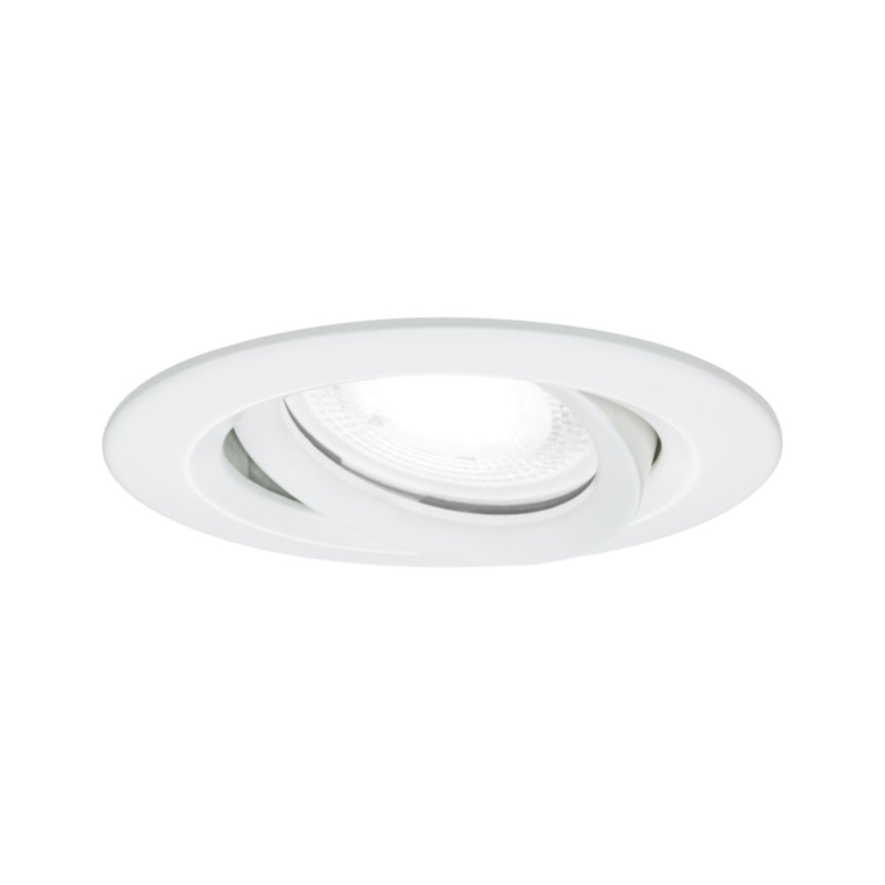 Spot encastré orientable Nova Plus IP65 6W 230V 4000K GU10 51mm Blanc dépoli/alu zinc