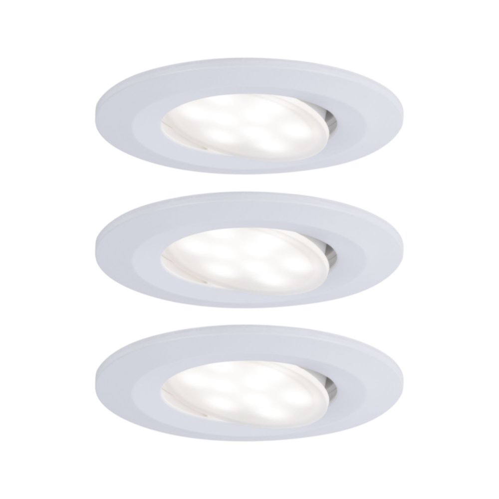 3 spots encastrables LED Calla rond orientable 680lm 6W acier brossé