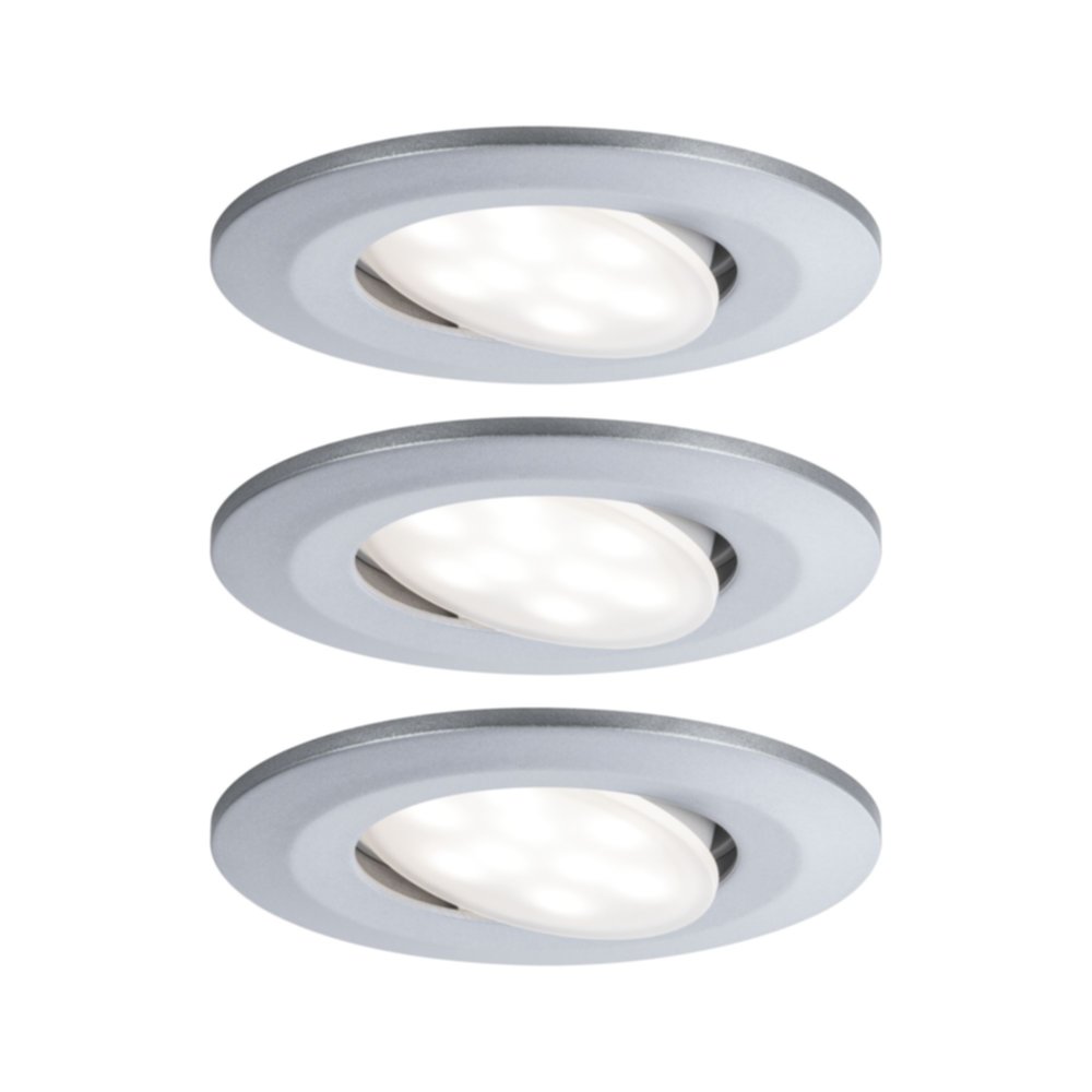 3 spots encastrables LED Calla rond orientable 680lm 6W chromé mat