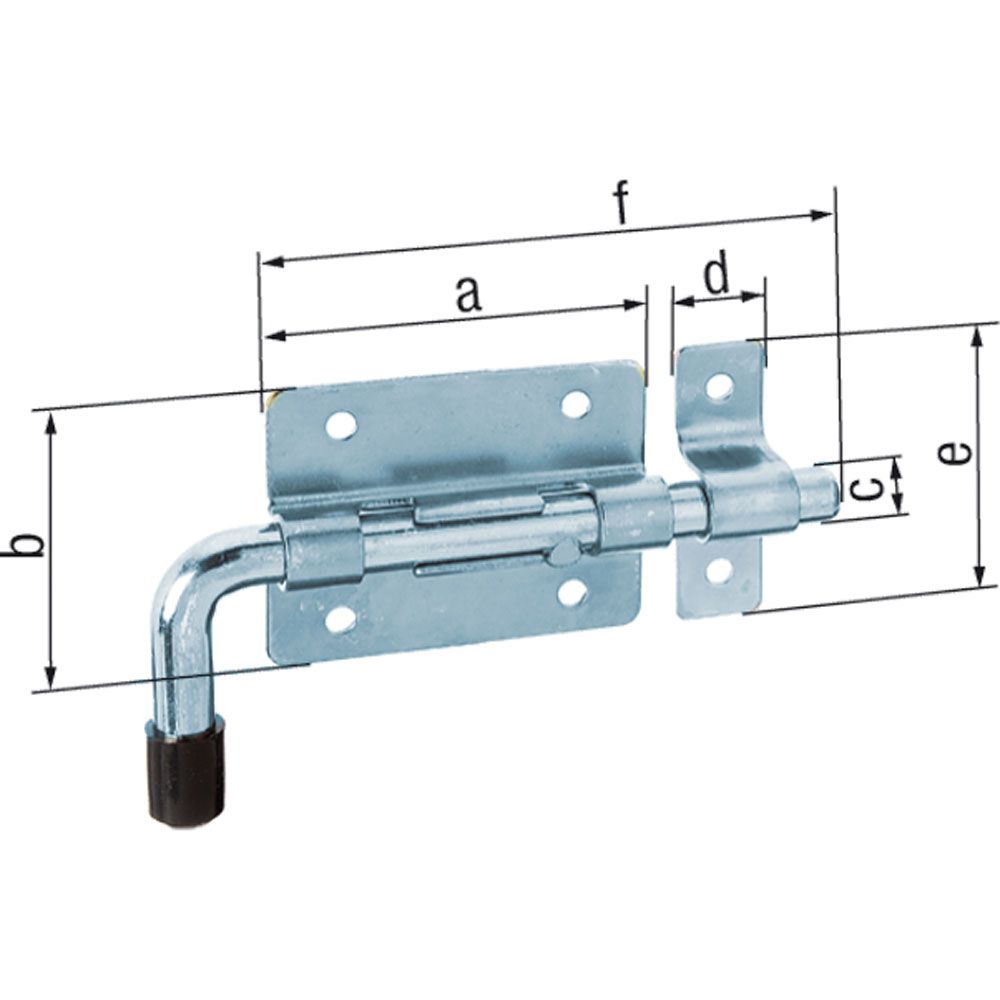 Verrou box zingué +gâche attachée 80/130