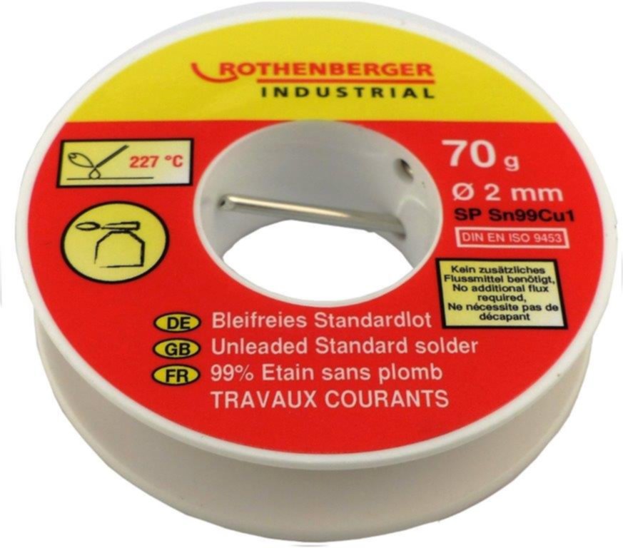 Étain travaux courants 2 mm ame décapante 70 g - ROTHENBERGER