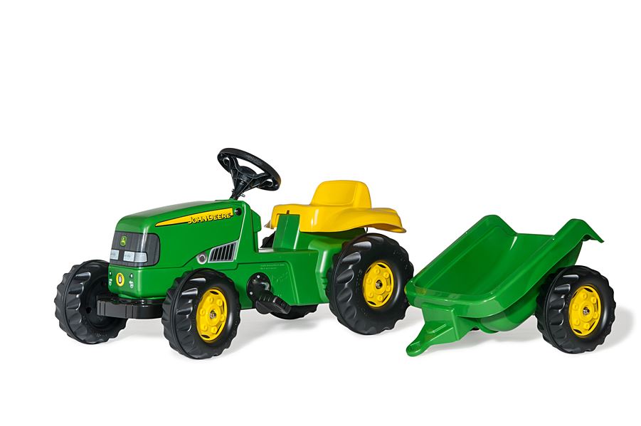 Tracteur à pédales RollyKid John Deere+remorque - ROLLY TOYS