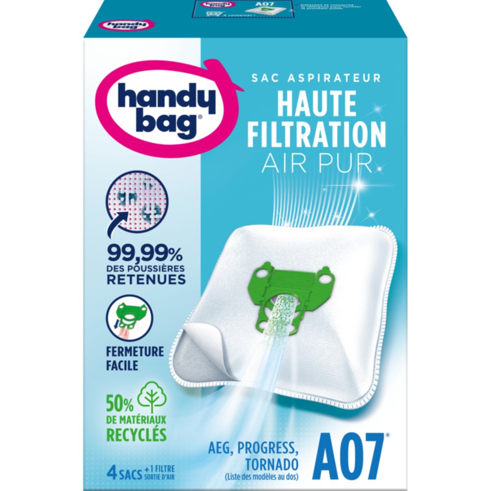 Sacs aspirateur A07, AEG, Progress, 4 sacs + 1 filtre - HANDY BAG