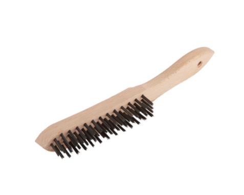 Brosse a main manche bois et fil acier