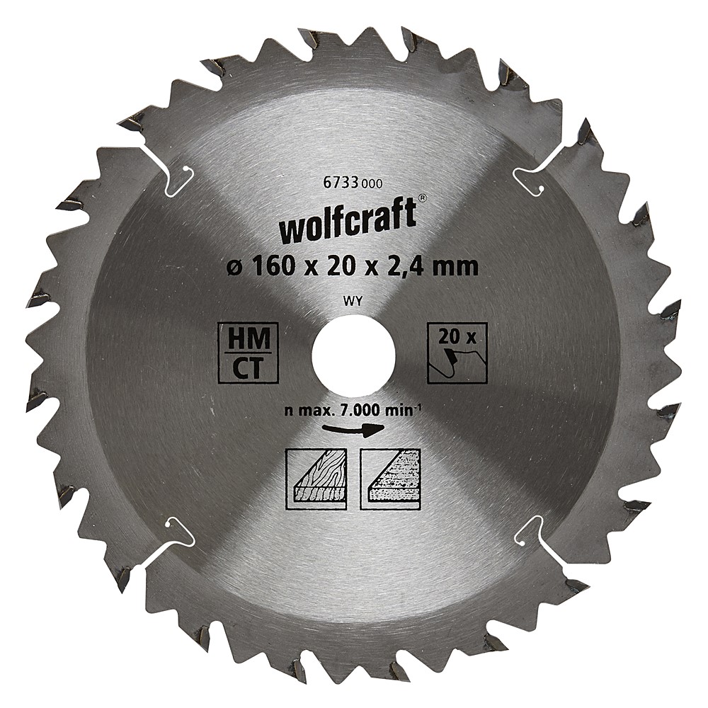 Lame de scie circulaire série brune ct ø 160 mm alésage ø 20 mm 20 dents alternées 