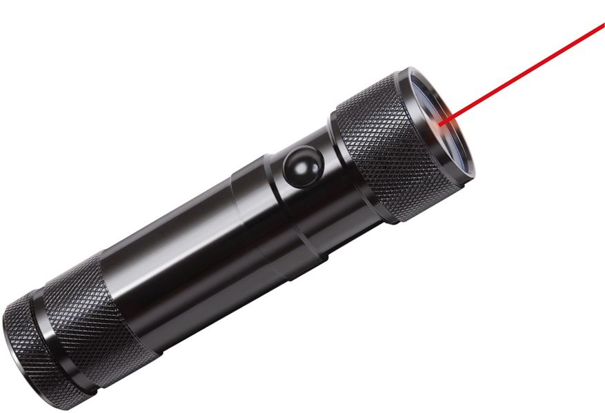 Lampe de poche eco-led avec pointeur laser 45lumen