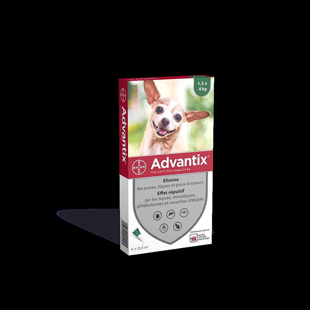 Advantix chien 0,4 ml (1,5-4) plaq/4 sol ext